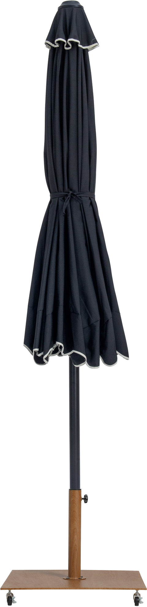 Nova Black Water Resistant Fabric And Aluminum Patio Umbrella with Base Set (Style 14)