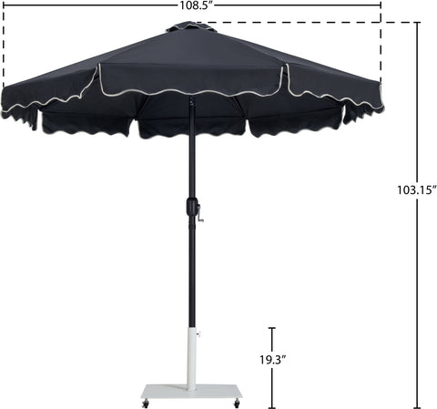 Nova Black Water Resistant Fabric And Aluminum Patio Umbrella with Base Set (Style 15)