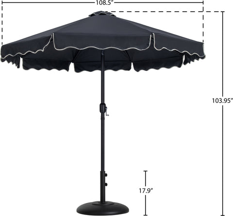 Nova Black Water Resistant Fabric And Aluminum Patio Umbrella with Base Set (Style 16)