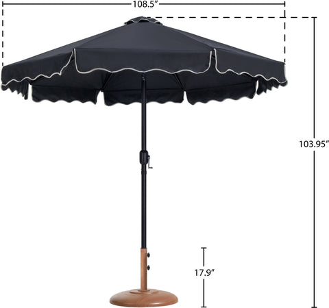 Nova Black Water Resistant Fabric And Aluminum Patio Umbrella with Base Set (Style 17)