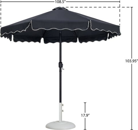 Nova Black Water Resistant Fabric And Aluminum Patio Umbrella with Base Set (Style 18)
