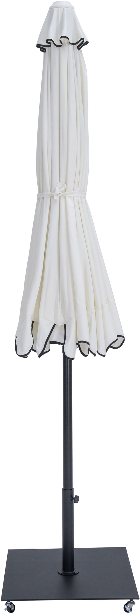 Nova White Water Resistant Fabric And Aluminum Patio Umbrella with Base Set (Style 13)