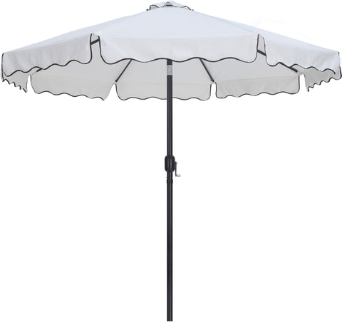 Nova White Water Resistant Fabric And Aluminum Patio Umbrella with Base Set (Style 13)