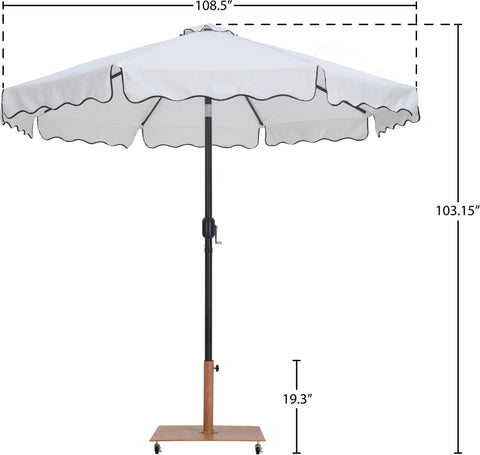 Nova White Water Resistant Fabric And Aluminum Patio Umbrella with Base Set (Style 14)