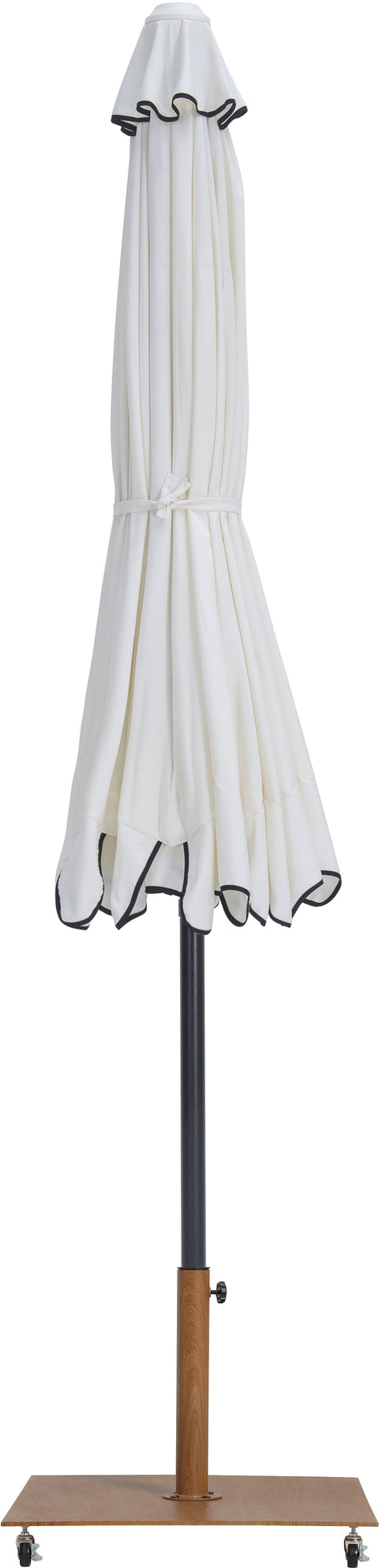 Nova White Water Resistant Fabric And Aluminum Patio Umbrella with Base Set (Style 14)