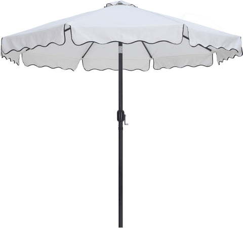 Nova White Water Resistant Fabric And Aluminum Patio Umbrella with Base Set (Style 14)