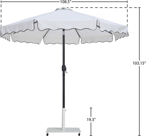 Nova White Water Resistant Fabric And Aluminum Patio Umbrella with Base Set (Style 15)