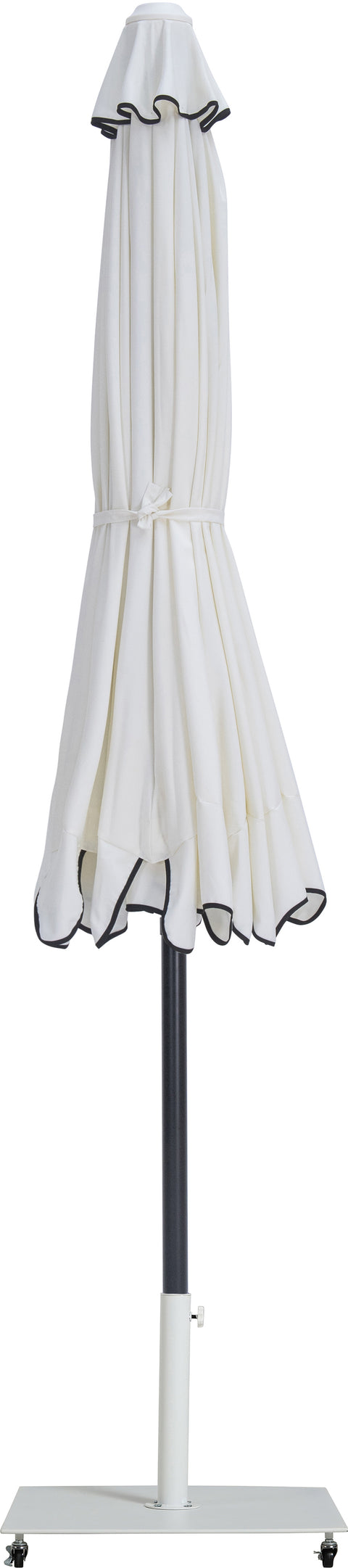 Nova White Water Resistant Fabric And Aluminum Patio Umbrella with Base Set (Style 15)