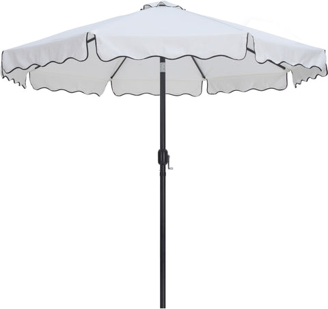 Nova White Water Resistant Fabric And Aluminum Patio Umbrella with Base Set (Style 15)