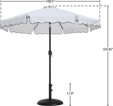Nova White Water Resistant Fabric And Aluminum Patio Umbrella with Base Set (Style 16)