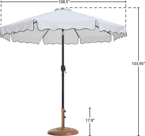 Nova White Water Resistant Fabric And Aluminum Patio Umbrella with Base Set (Style 17)