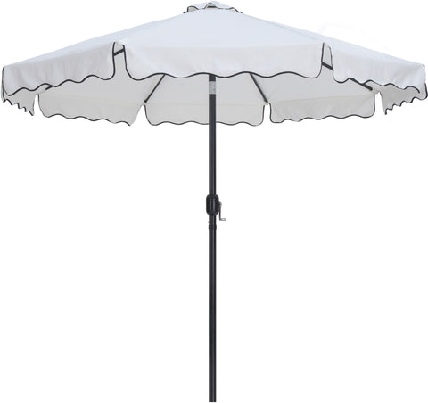Nova White Water Resistant Fabric And Aluminum Patio Umbrella with Base Set (Style 17)