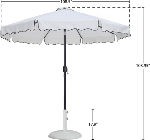 Nova White Water Resistant Fabric And Aluminum Patio Umbrella with Base Set (Style 18)