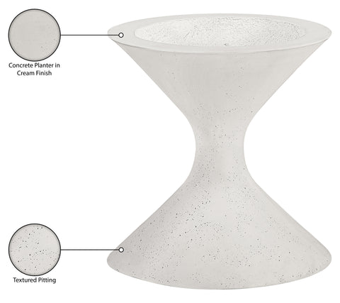 Celine 17.75" Cream Indoor / Outdoor Concrete Planter, 1 Piece