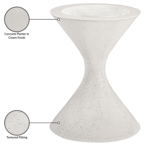 Celine 17.75" Cream Indoor / Outdoor Concrete Planter, 1 Piece (Style 2)