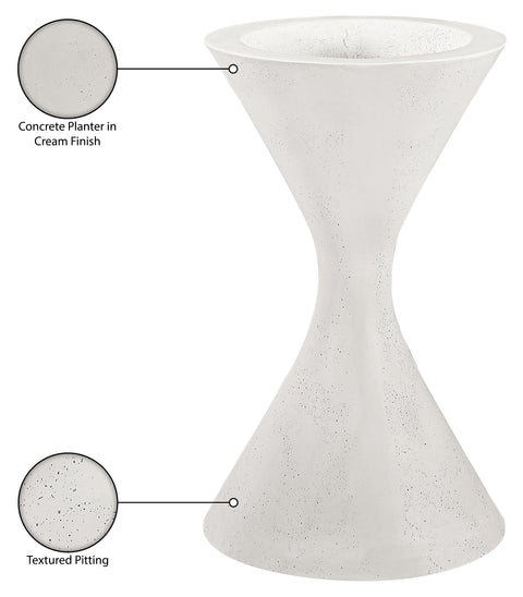 Celine 17.75" Cream Indoor / Outdoor Concrete Planter, 1 Piece (Style 3)