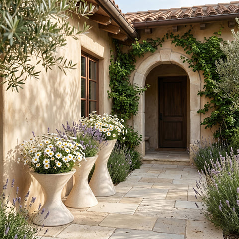 Celine 17.75" Cream Indoor / Outdoor Concrete Planter, 1 Piece (Style 3)