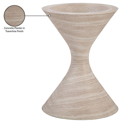 Celine 17.75" Travertine Indoor / Outdoor Concrete Planter, 1 Piece (Style 2)