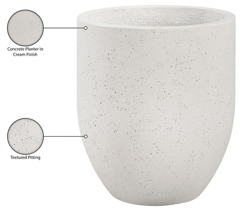 Farrah 15.75" Cream Indoor / Outdoor Concrete Planter, 1 Piece