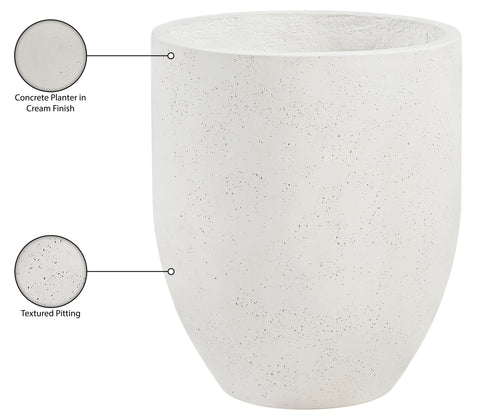 Farrah 20.5" Cream Indoor / Outdoor Concrete Planter, 1 Piece