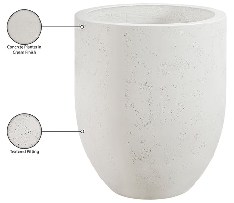 Farrah 26.75" Cream Indoor / Outdoor Concrete Planter, 1 Piece