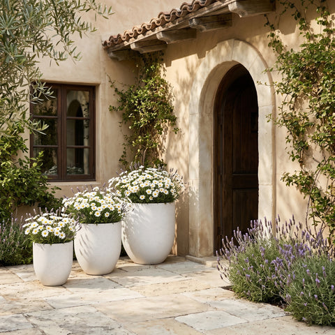 Farrah 26.75" Cream Indoor / Outdoor Concrete Planter, 1 Piece