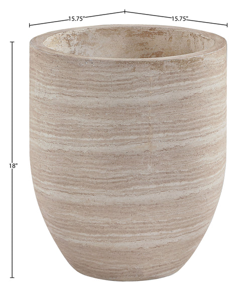 Farrah 15.75" Travertine Indoor / Outdoor Concrete Planter, 1 Piece