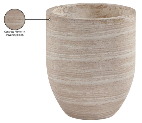 Farrah 15.75" Travertine Indoor / Outdoor Concrete Planter, 1 Piece
