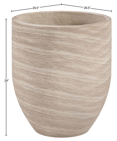 Farrah 20.5" Travertine Indoor / Outdoor Concrete Planter, 1 Piece