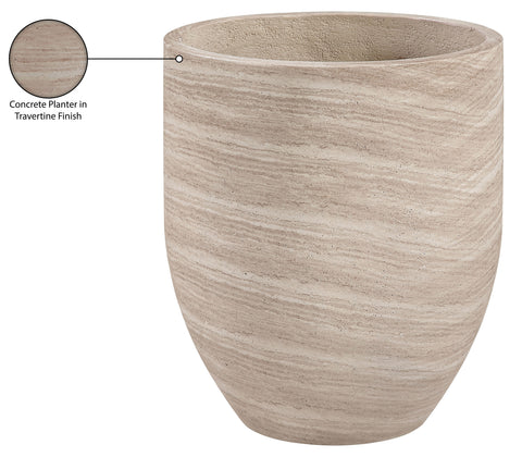 Farrah 20.5" Travertine Indoor / Outdoor Concrete Planter, 1 Piece