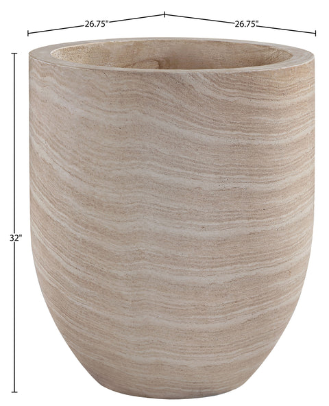Farrah 26.75" Travertine Indoor / Outdoor Concrete Planter, 1 Piece