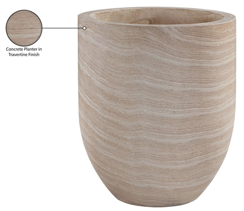 Farrah 26.75" Travertine Indoor / Outdoor Concrete Planter, 1 Piece