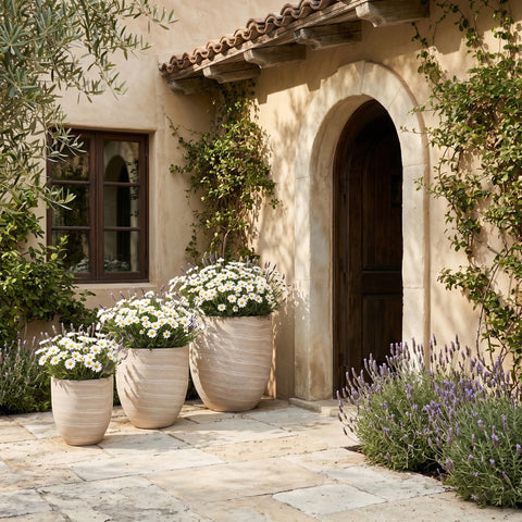 Farrah 26.75" Travertine Indoor / Outdoor Concrete Planter, 1 Piece