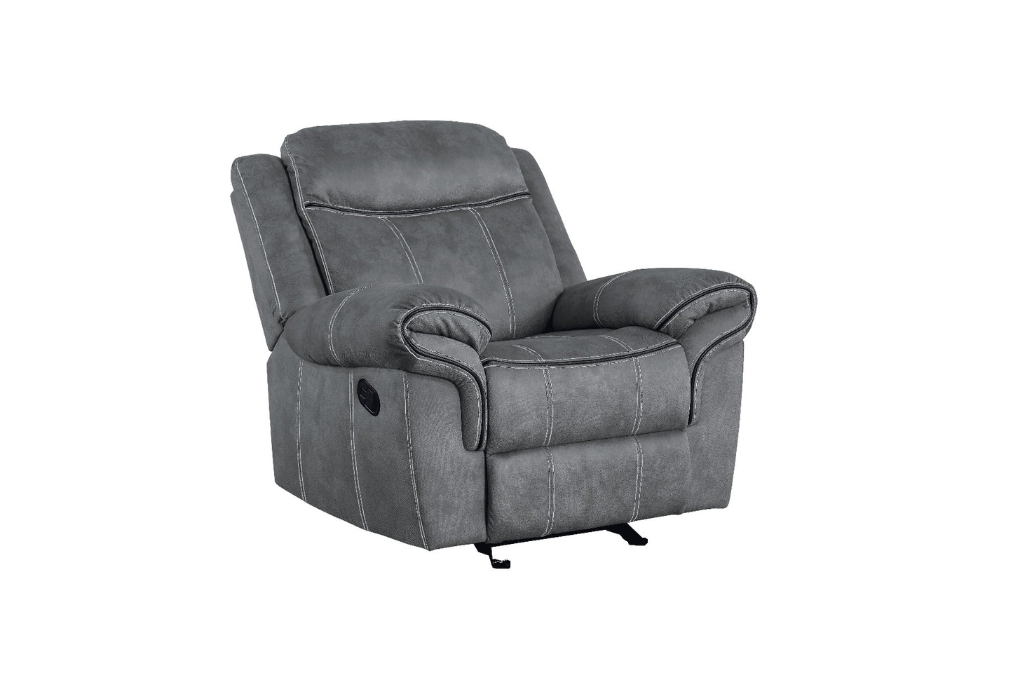 damir motion glider recliner, two tone gray velvet