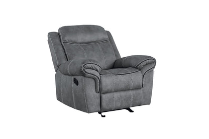 Damir Motion Glider Recliner, Two Tone Gray Velvet