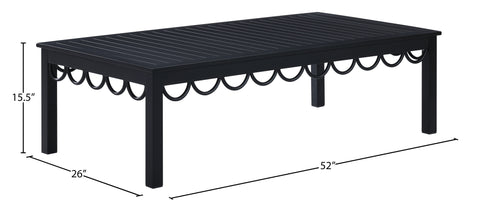 Veda Black Aluminum Outdoor Patio Coffee Table, 1 Piece