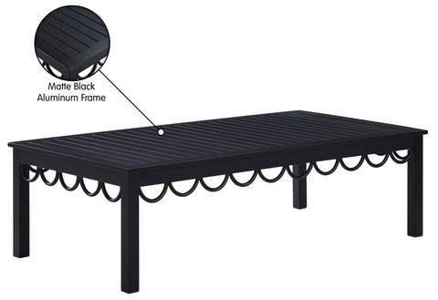 Veda Black Aluminum Outdoor Patio Coffee Table, 1 Piece