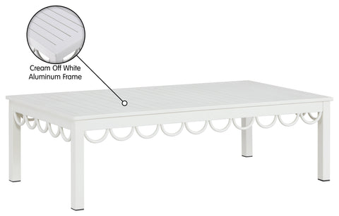 Veda White Aluminum Outdoor Patio Coffee Table, 1 Piece