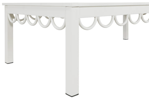 Veda White Aluminum Outdoor Patio Coffee Table, 1 Piece