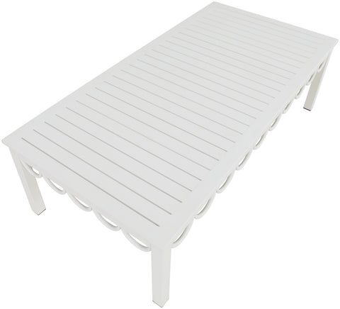 Veda White Aluminum Outdoor Patio Coffee Table, 1 Piece