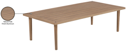 Mira Natural Aluminum Outdoor Patio Coffee Table, 1 Piece