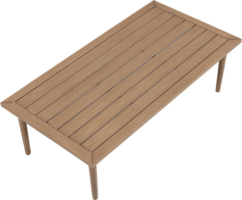Mira Natural Aluminum Outdoor Patio Coffee Table, 1 Piece