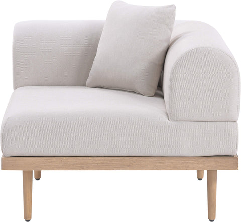 Mira Beige Resilient Water Resistant Fabric Upholstered Outdoor Patio Corner Chair, 1 Piece