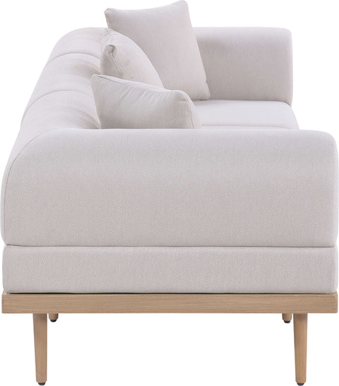 Mira 106.5" Beige Resilient Water Resistant Fabric Upholstered Outdoor Patio Sofa, 3-Piece (Style 2)