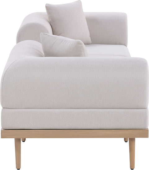Mira 106.5" Beige Resilient Water Resistant Fabric Upholstered Outdoor Patio Sofa, 3-Piece (Style 5)