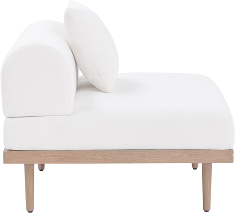 Mira Cream Resilient Water Resistant Fabric Upholstered Outdoor Patio Armless Chair, 1 Piece