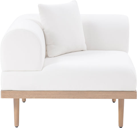 Mira Cream Resilient Water Resistant Fabric Upholstered Outdoor Patio Corner Chair, 1 Piece