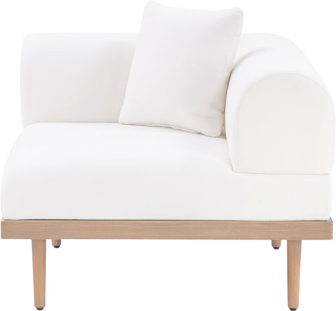 Mira Cream Resilient Water Resistant Fabric Upholstered Outdoor Patio Corner Chair, 1 Piece