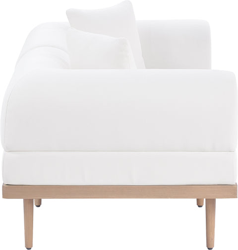 Mira 71" Cream Resilient Water Resistant Fabric Upholstered Outdoor Patio Loveseat, 2-Piece (Style 2)