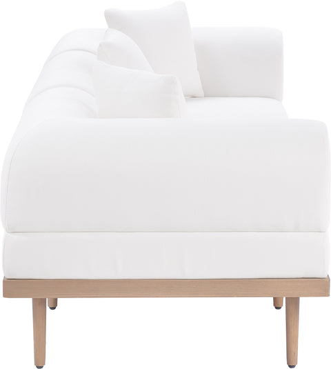 Mira 106.5" Cream Resilient Water Resistant Fabric Upholstered Outdoor Patio Sofa, 3-Piece (Style 2)